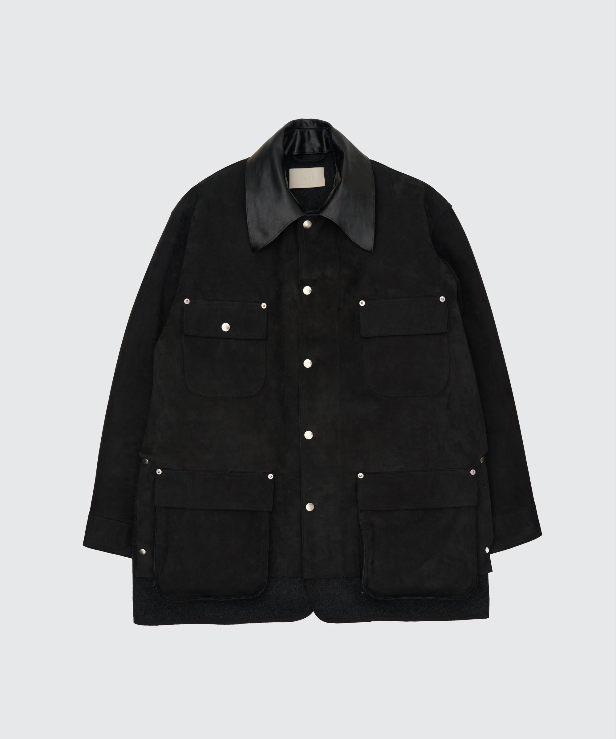 YOKE(ヨーク)ヌバックレザーカバーオール ブラック