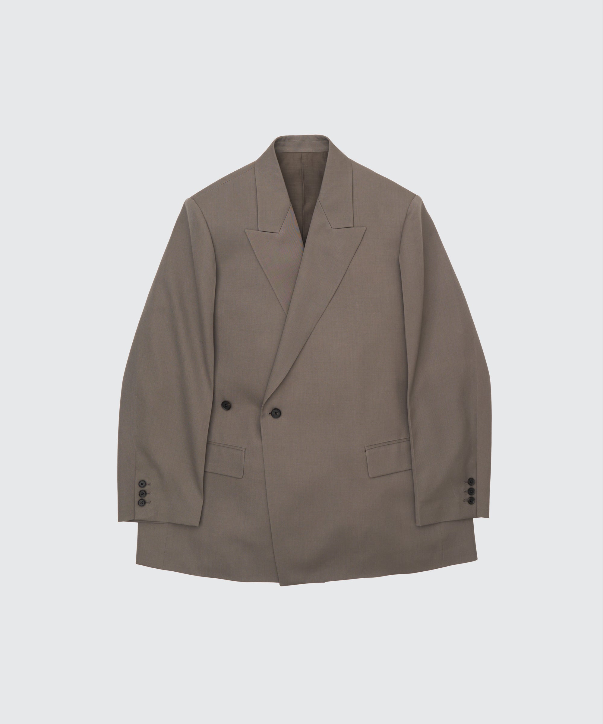 YOKE(ヨーク) ウールギャバジンダブルジャケット グレージュ