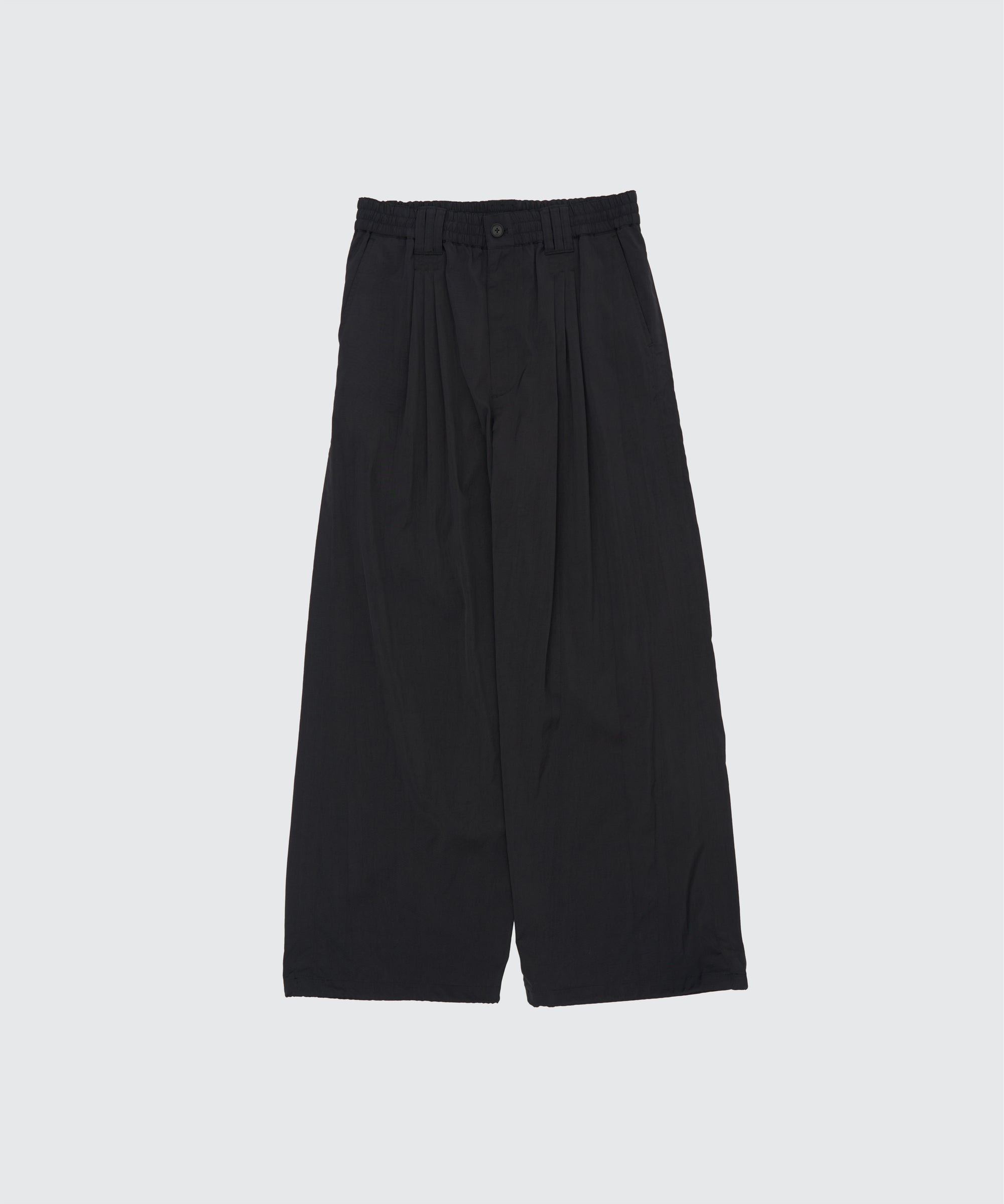 Silk Nylon 3Pleated Wide-Leg Easy Pants