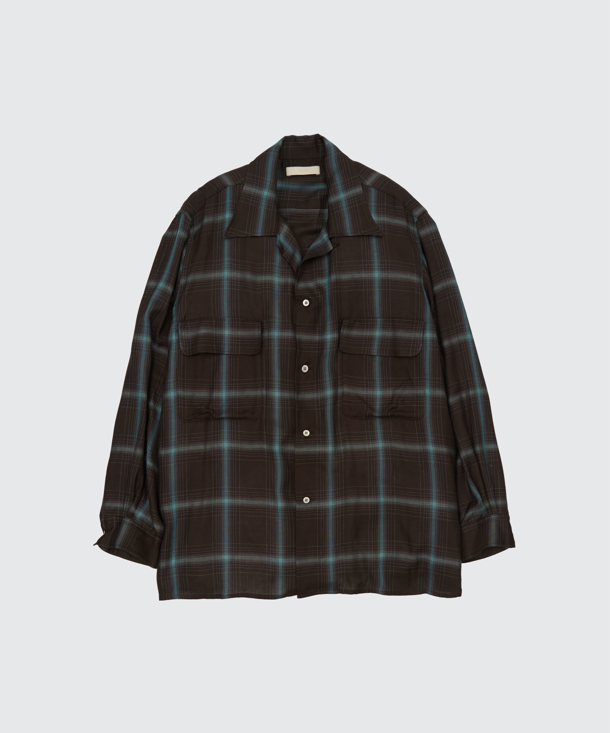 Rayon Wool Ombre Plaid Wpocket Shirt