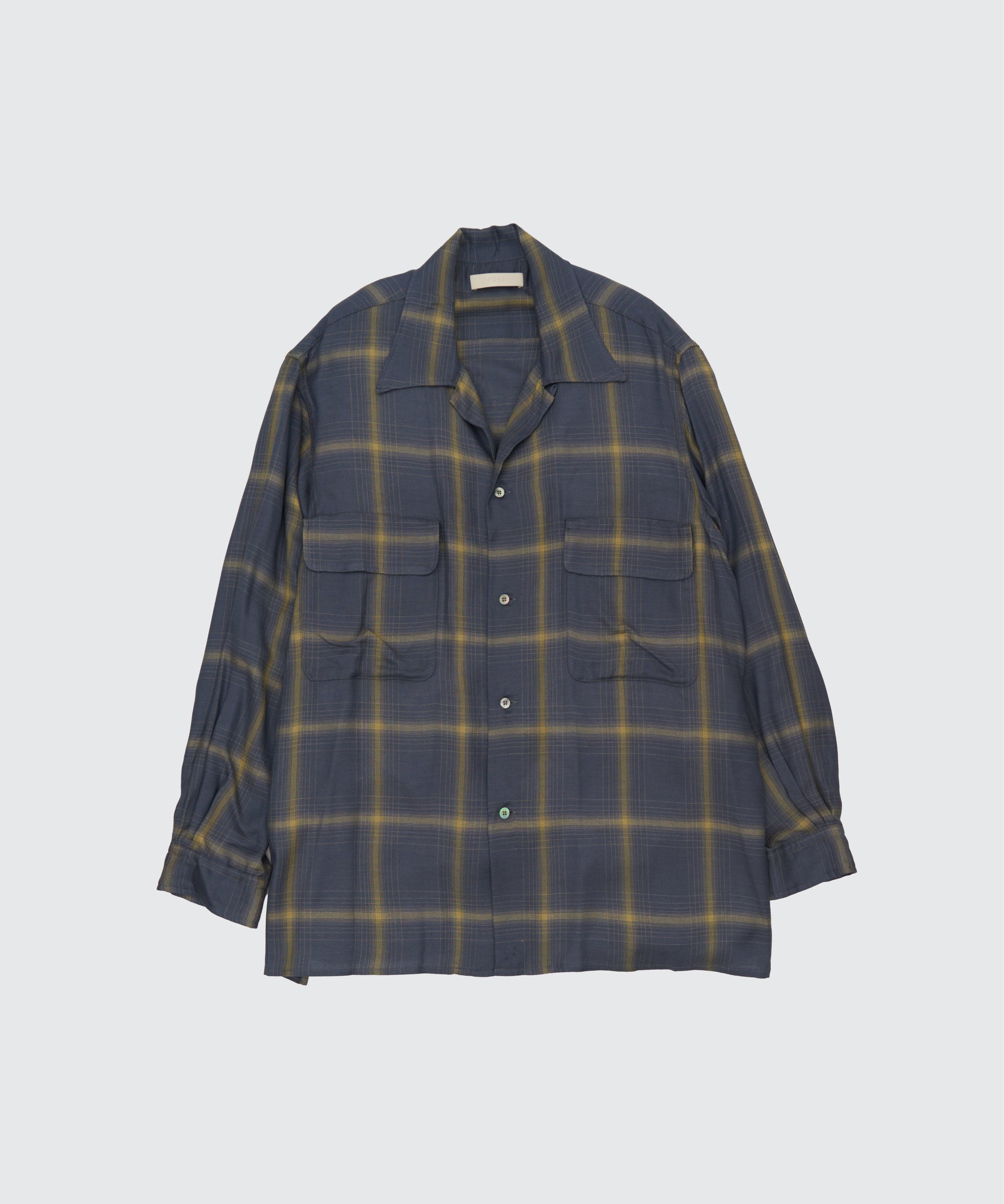 Rayon Wool Ombre Plaid Wpocket Shirt