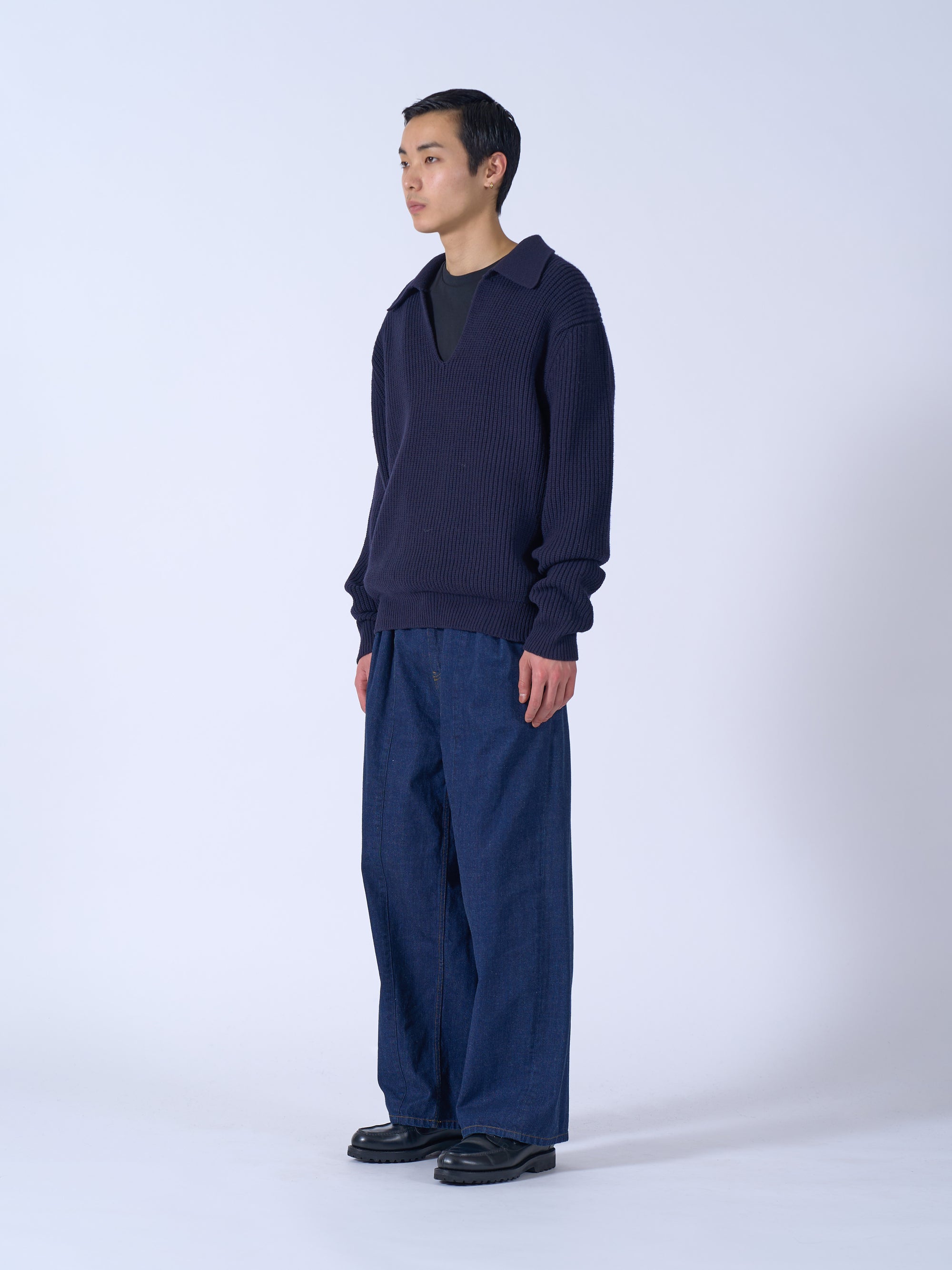 Wool Rib Skipper Sweater