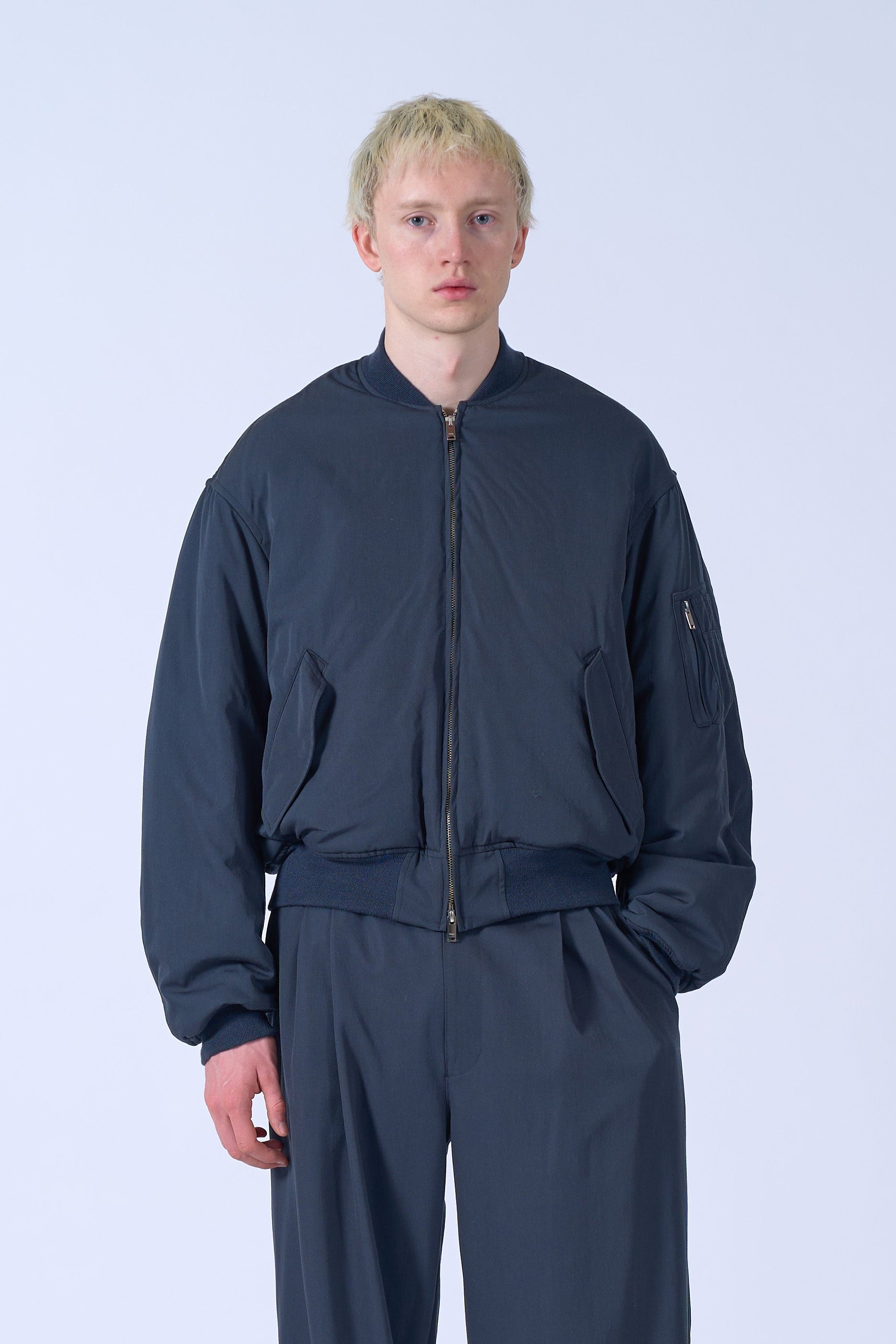 Wool Washer Twill Flight Jacket