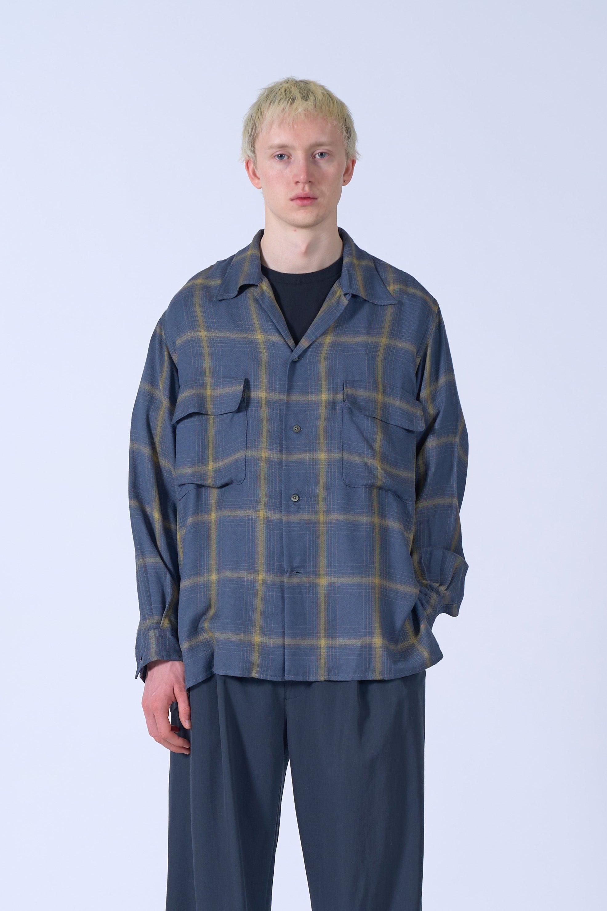 Rayon Wool Ombre Plaid Wpocket Shirt