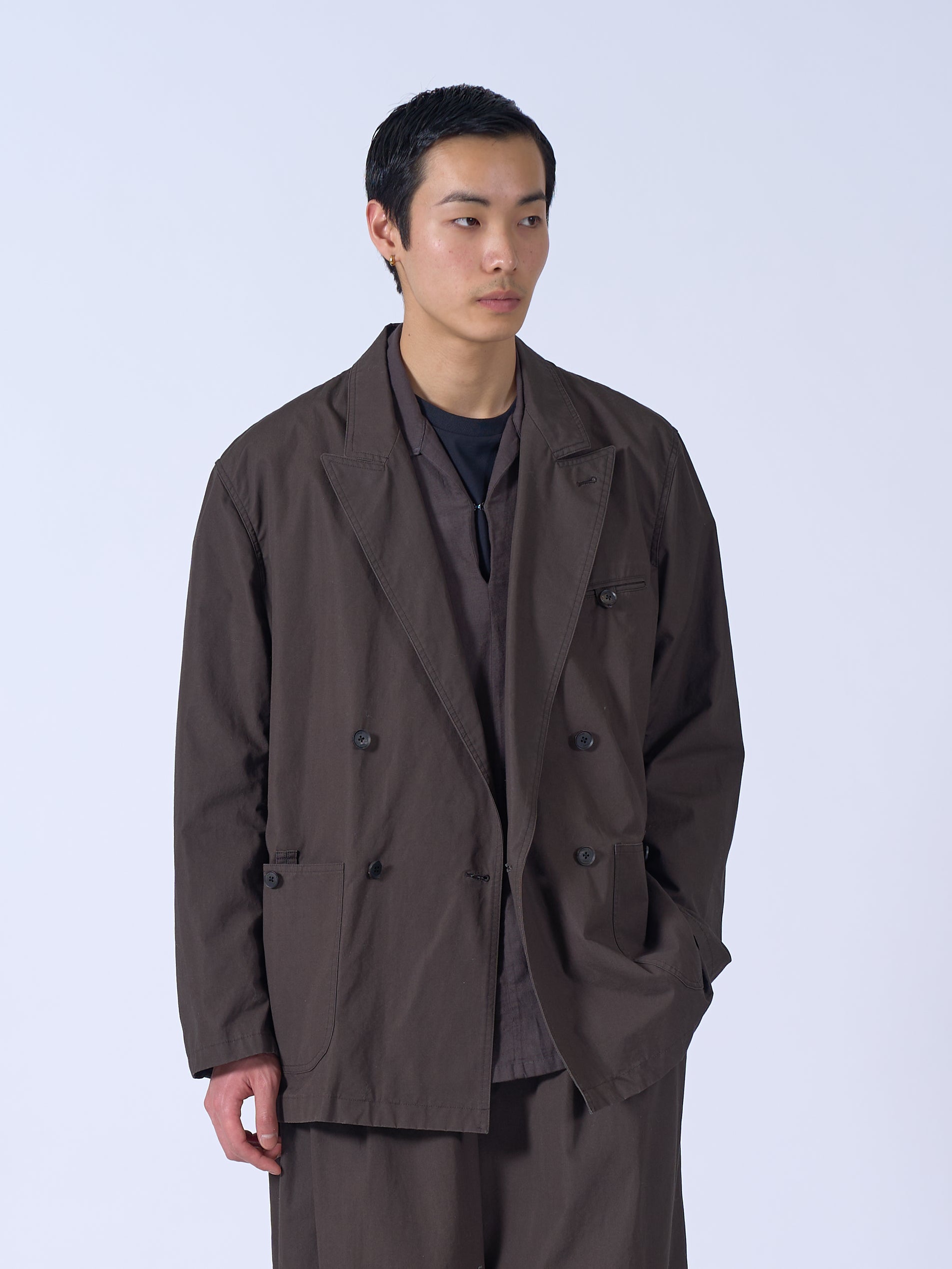 Cotton Gabardine Double Breasted Jacket