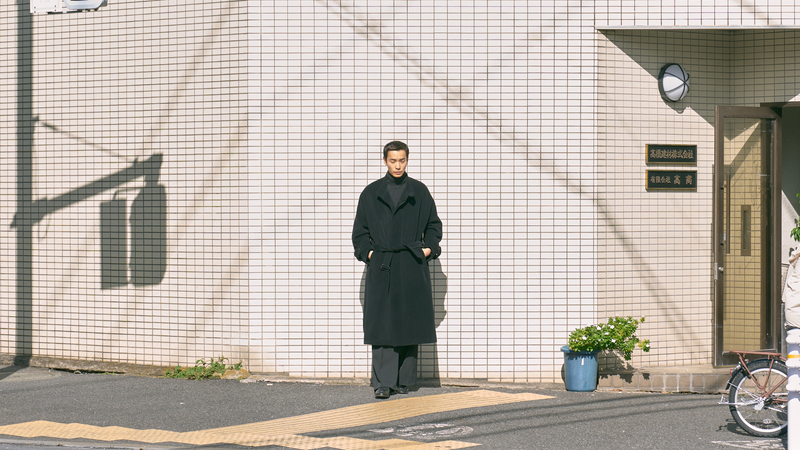 Angora Wool Stand Collar Over Coat