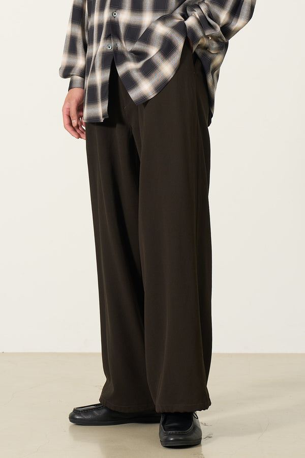 Exclusive Wool Back Satin Kersey 2pleated Easy Wide Trousers