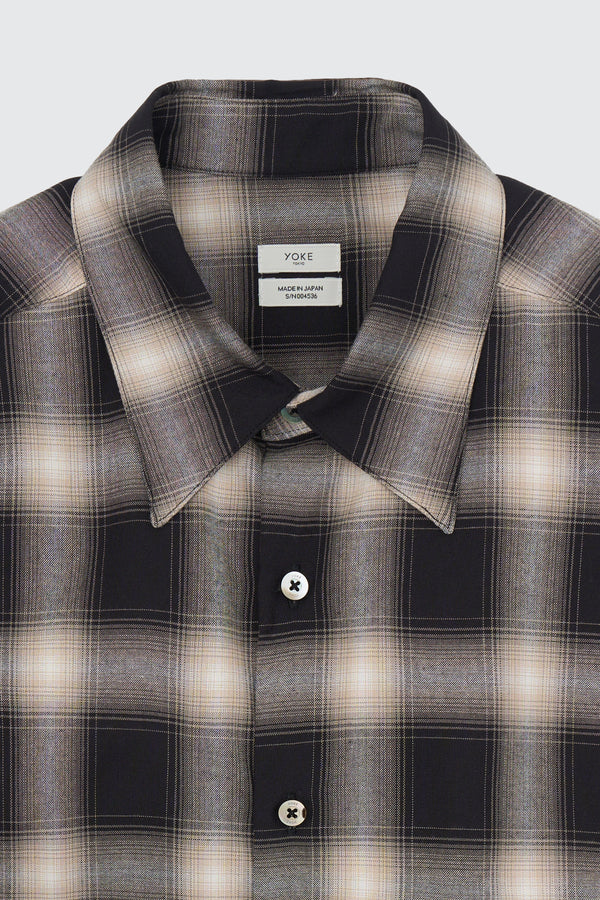 Exclusive Rayon Ombre Plaid Regular Collar Shirt