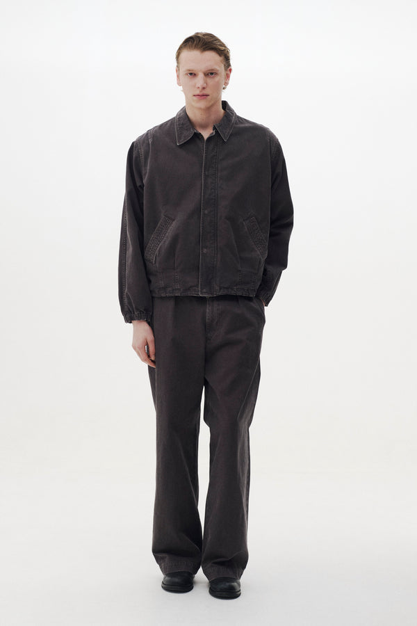 Peached Cotton Twill Garment-Dye Ballon Silhouette Blouson