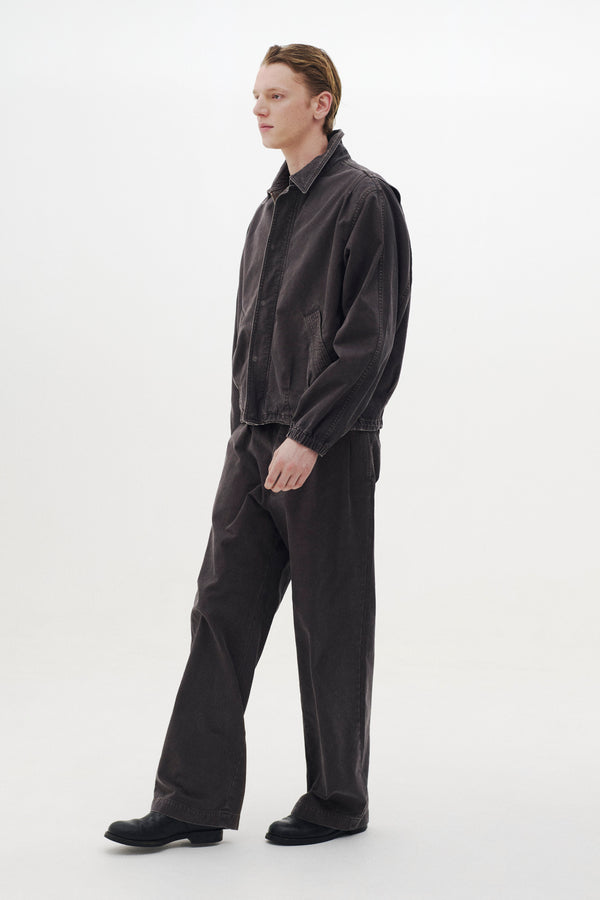 Peached Cotton Twill Garment-Dye Ballon Silhouette Blouson