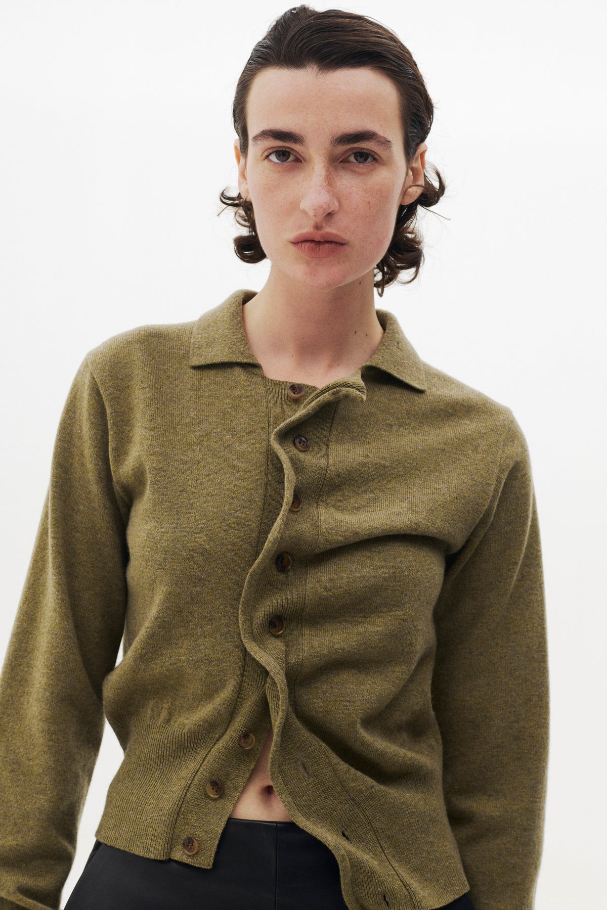 Lambs Wool Sculptural Wired Knit Shirt