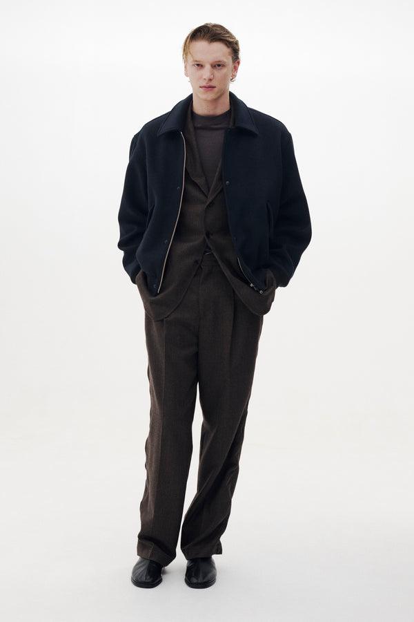 Super160's Wool Beaver Melton Bomber Jacket