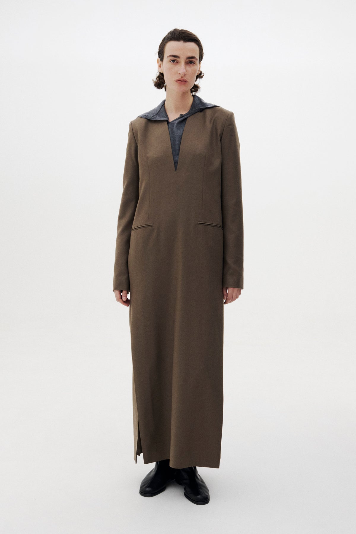 Super120's Wool Serge Long Dress