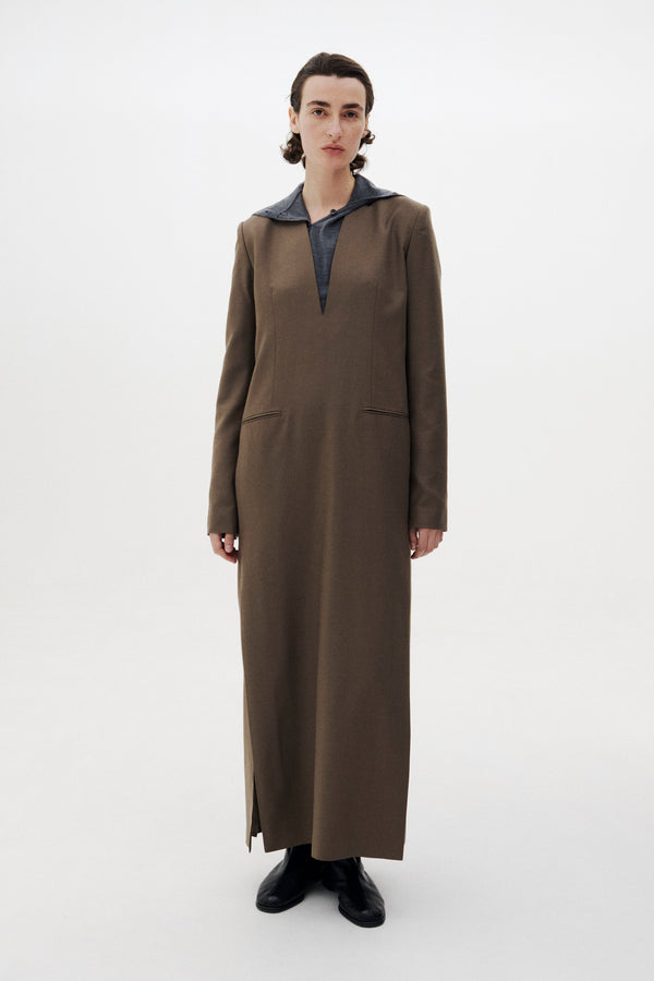 Super120's Wool Serge Long Dress