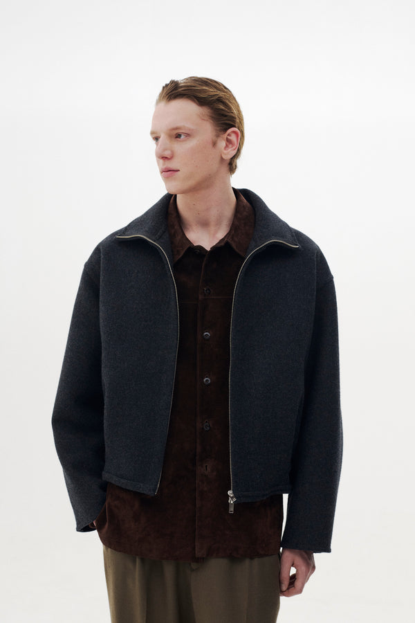 Wool Cashmere Balloon Silhouette Blouson