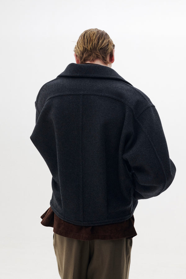 Wool Cashmere Balloon Silhouette Blouson