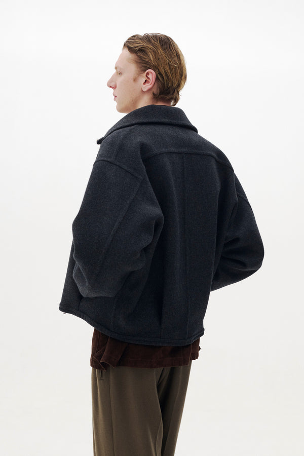 Wool Cashmere Balloon Silhouette Blouson