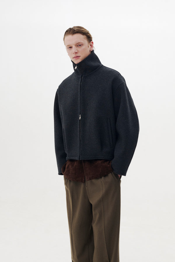 Wool Cashmere Balloon Silhouette Blouson