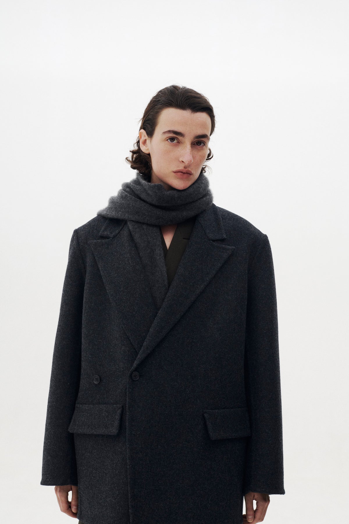 Wool Cashmere Double Breasted Rever Jacket