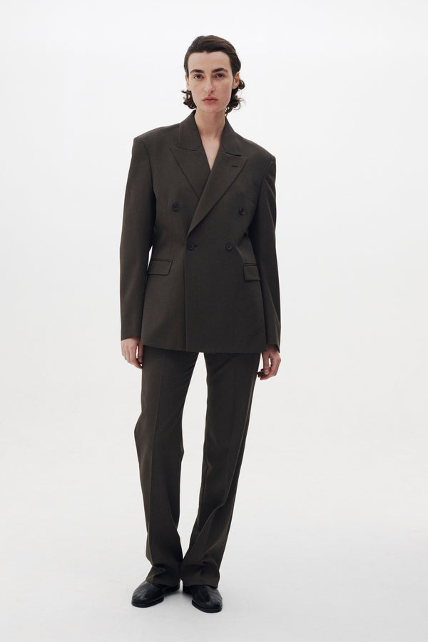 Super120's Wool Serge Double Breasted Jacket