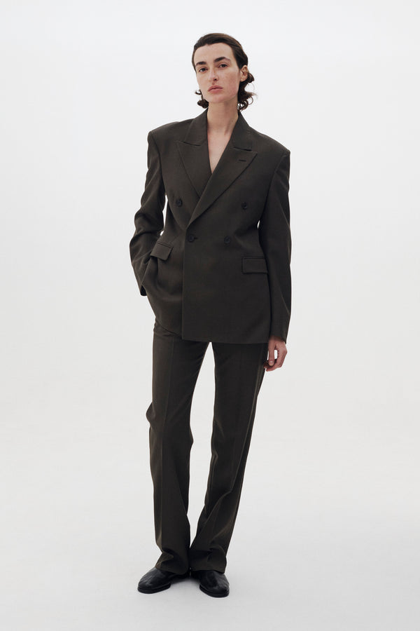 Super120's Wool Serge Double Breasted Jacket