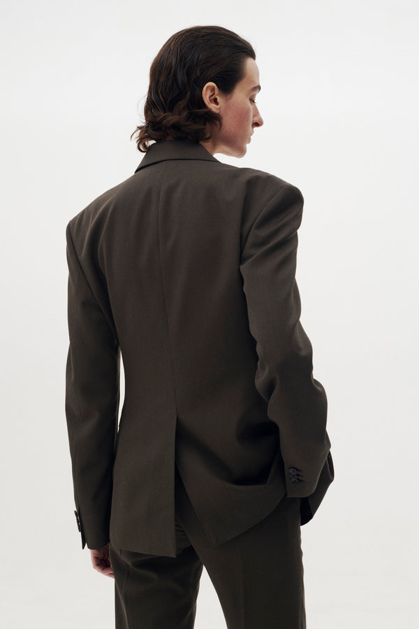Super120's Wool Serge Double Breasted Jacket