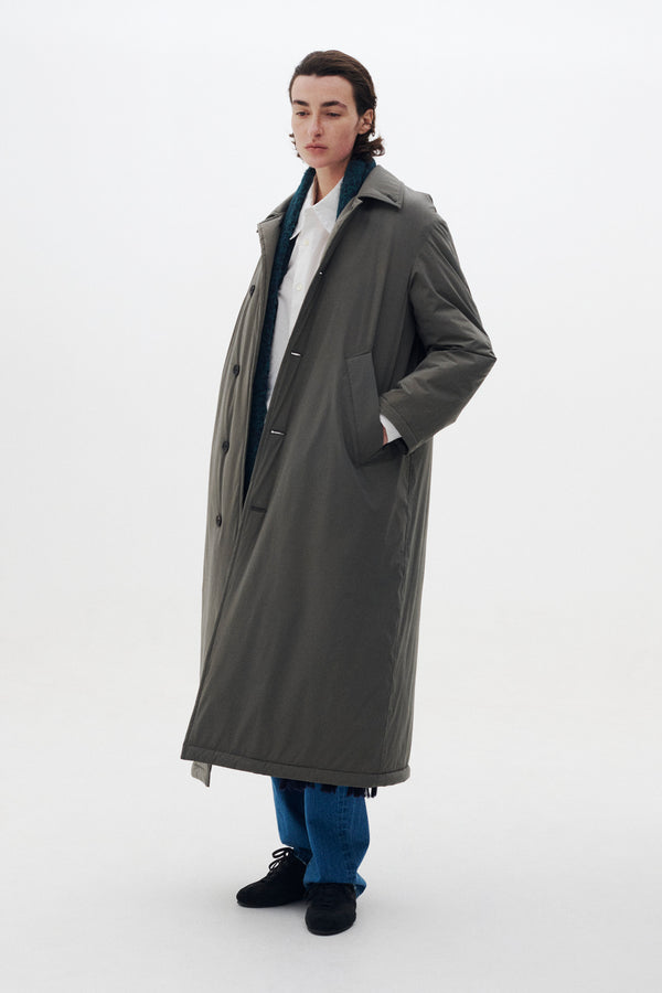 Super Stretch Recycle Nylon Taffeta Puffer Long Coat