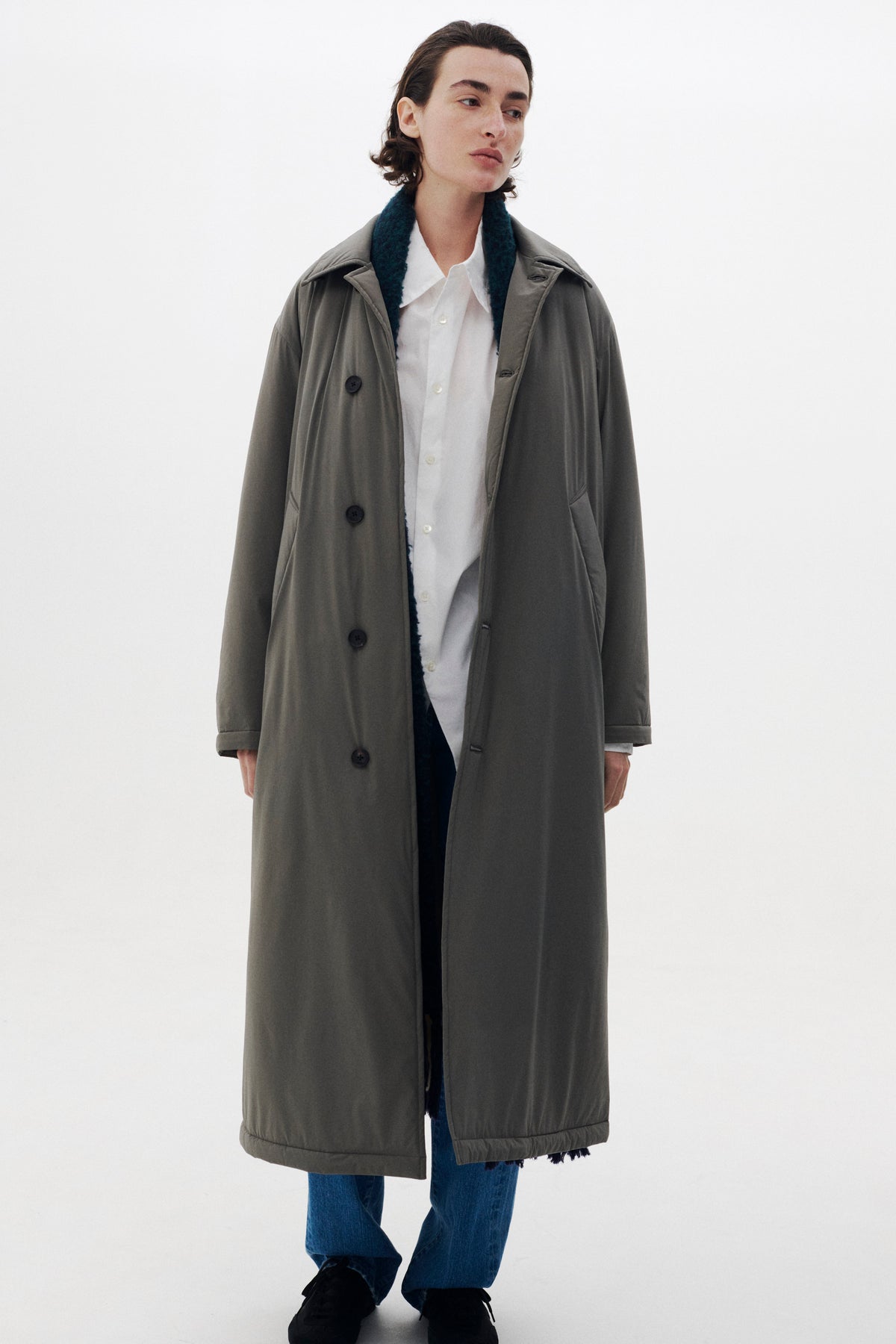Super Stretch Recycle Nylon Taffeta Puffer Long Coat