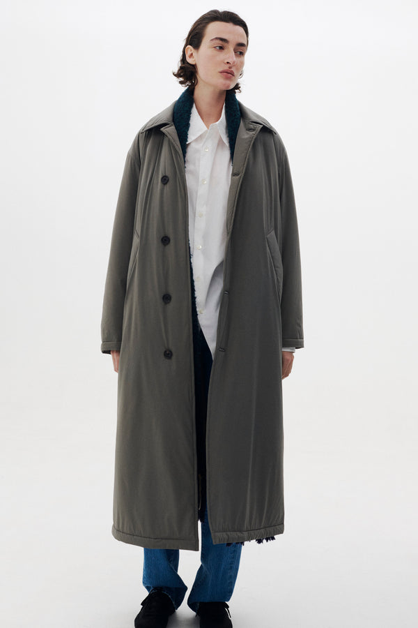 Super Stretch Recycle Nylon Taffeta Puffer Long Coat