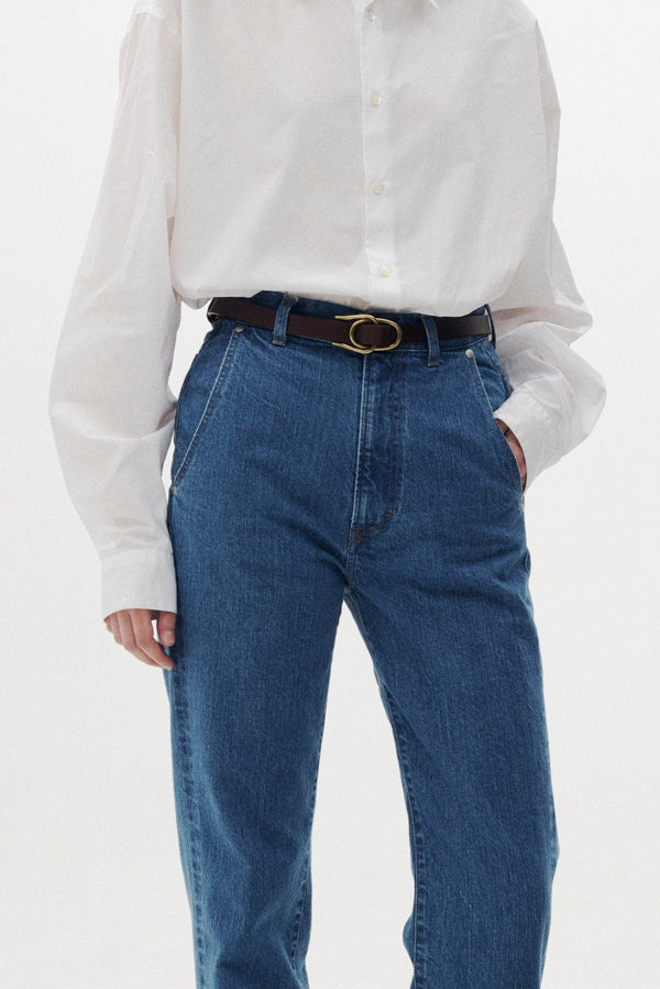 Double Buckle Leather Belt