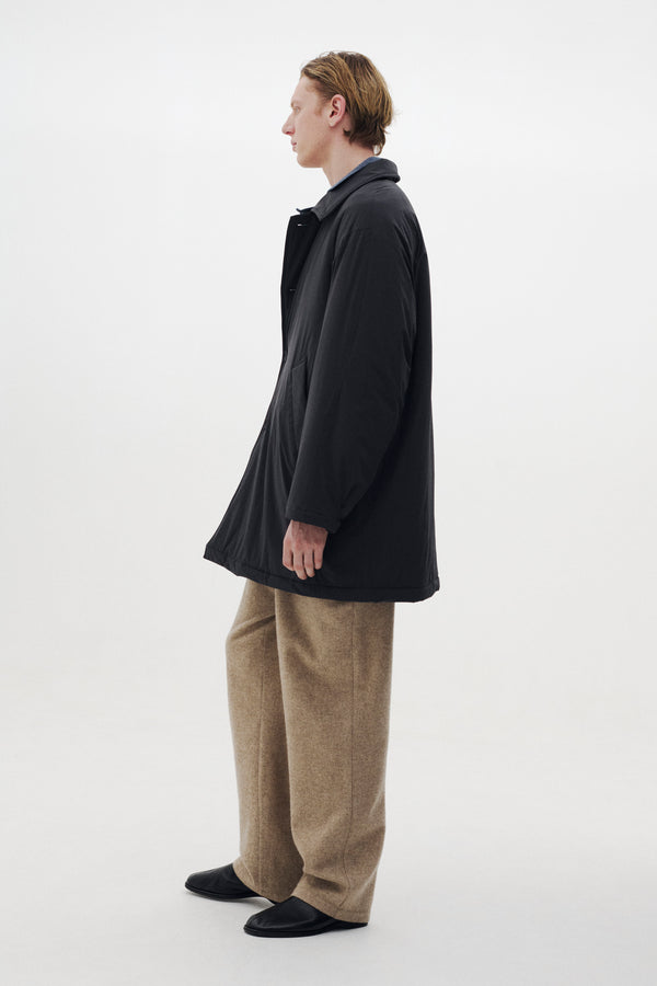 Super Stretch Recycle Nylon Taffeta Puffer Half Coat