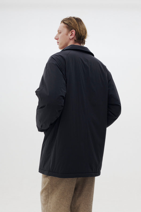 Super Stretch Recycle Nylon Taffeta Puffer Half Coat