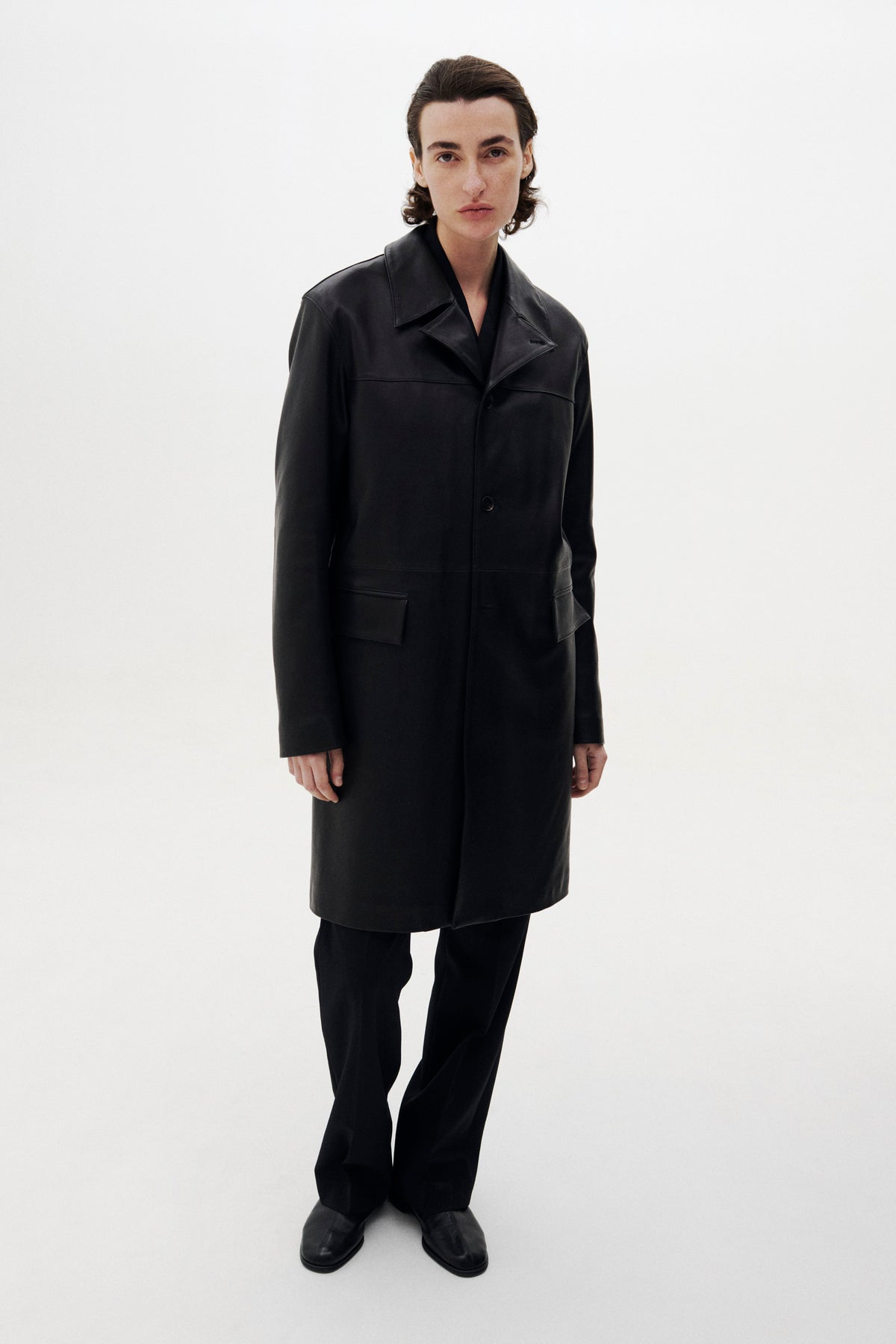 Calf Nappa Leather Coat