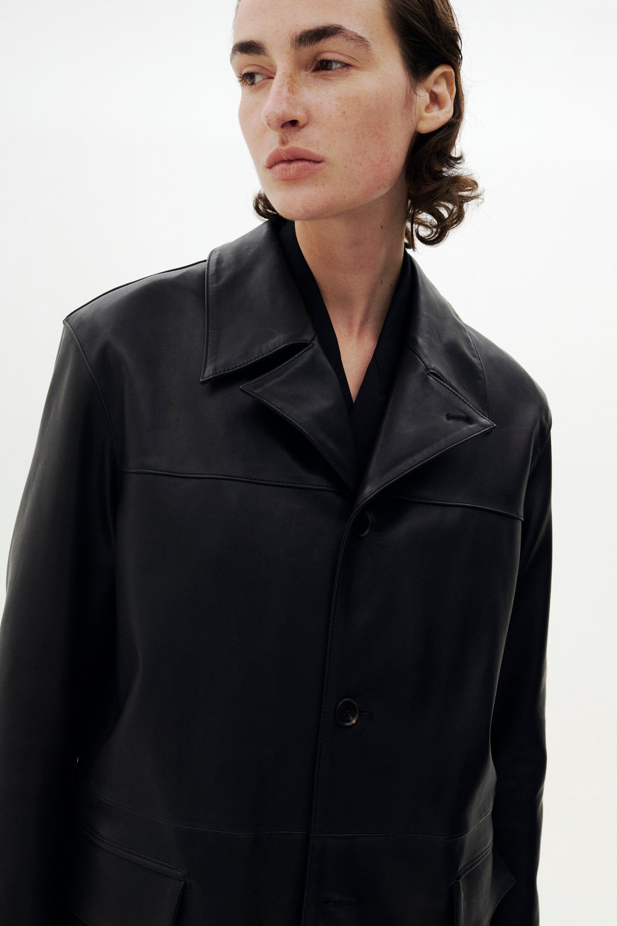 Calf Nappa Leather Coat
