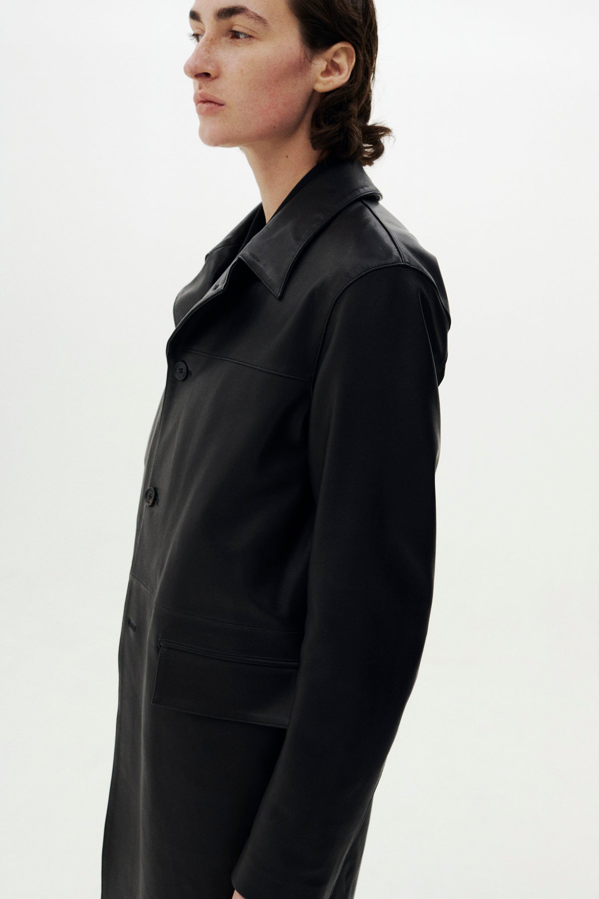Calf Nappa Leather Coat