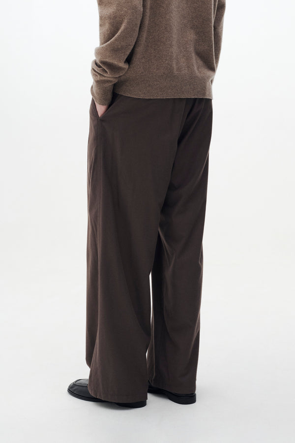 Rayon Polyester Brushed Twill 2Pleated Easy Trousers