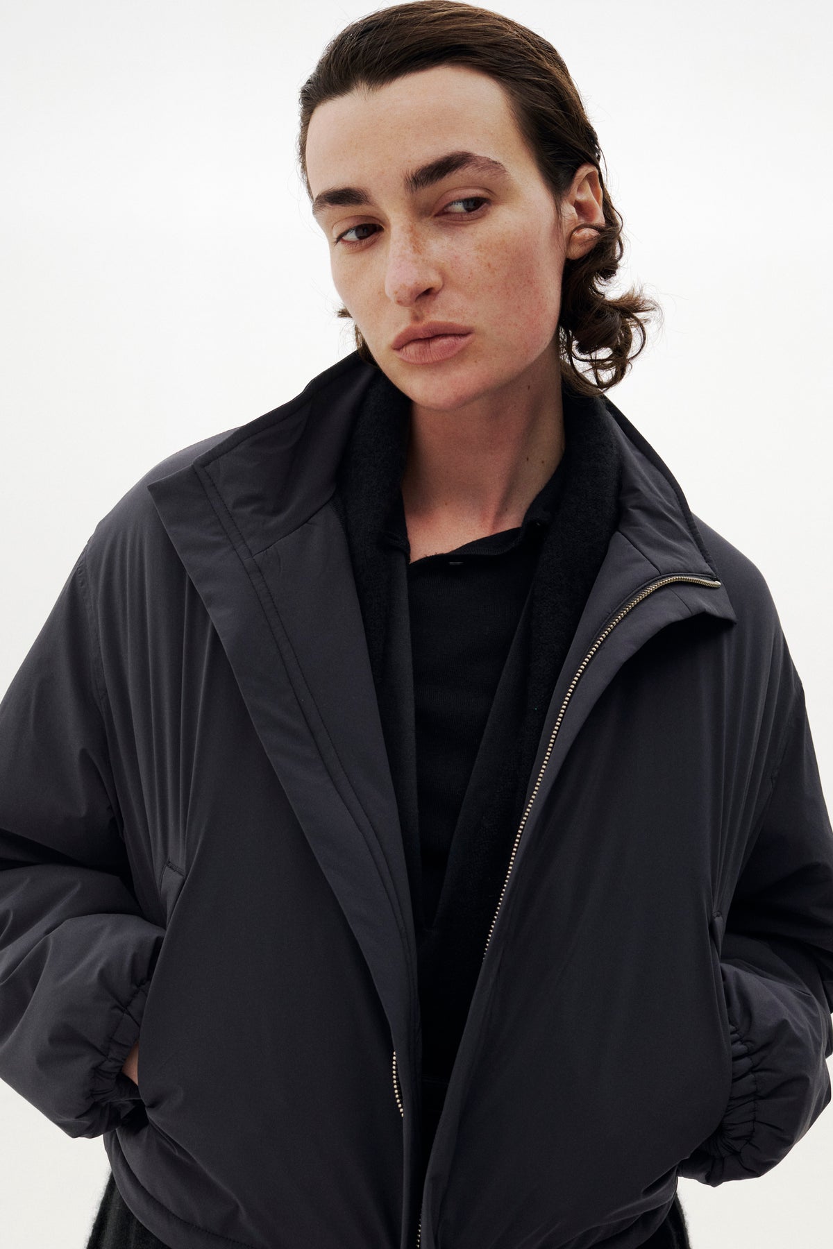 Super Stretch Recycle Nylon Taffeta Puffer Short Blouson
