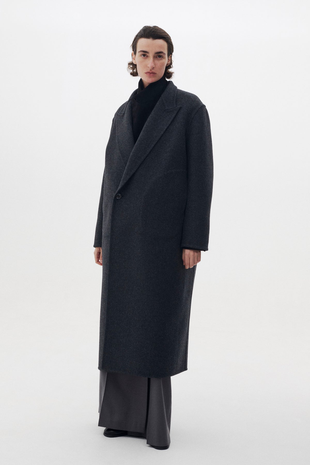 Wool Cashmere Long Rever Coat