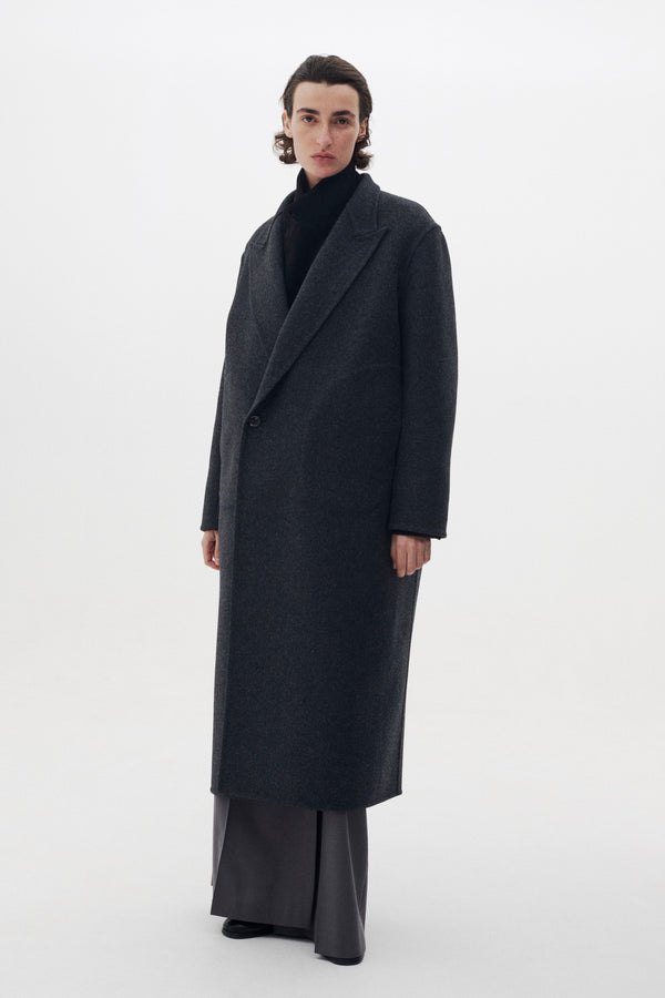 Wool Cashmere Long Rever Coat
