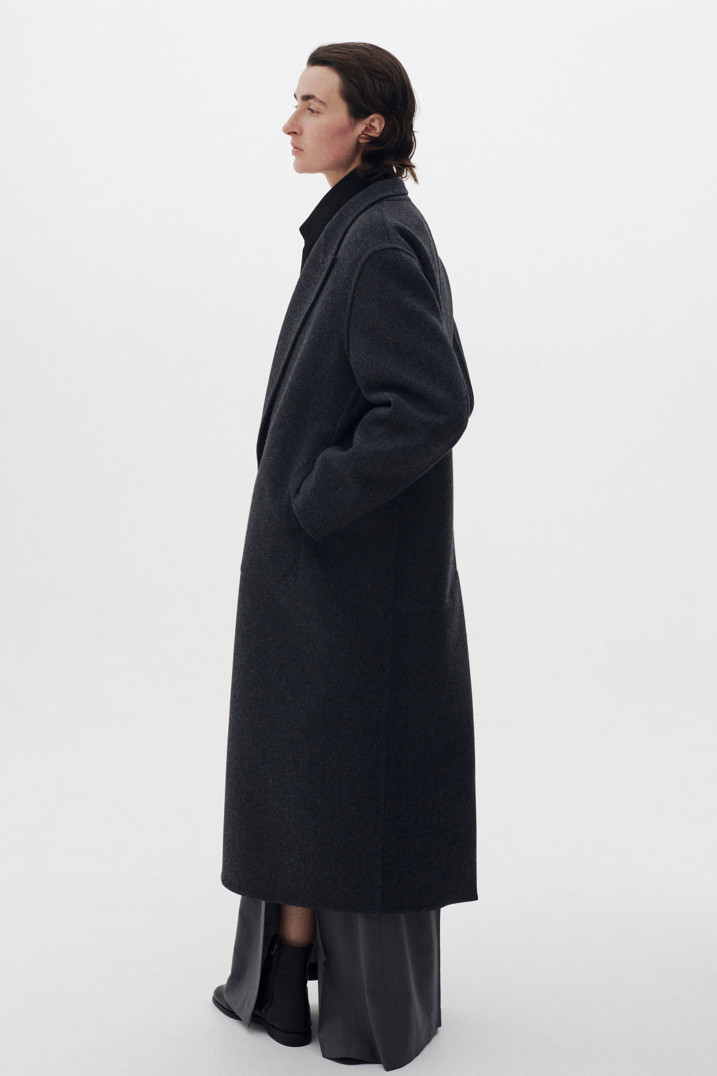 Wool Cashmere Long Rever Coat | YOKE Official Website
