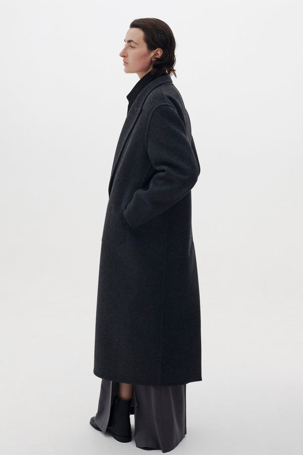 Wool Cashmere Long Rever Coat