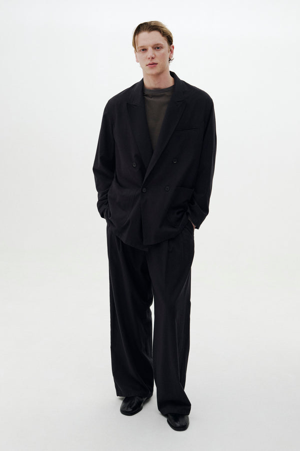 Rayon Polyester Brushed Twill 2Pleated Easy Trousers