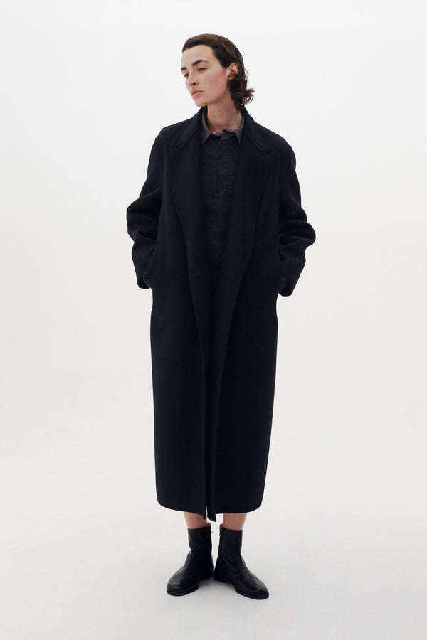 Wool Cashmere Long Rever Coat