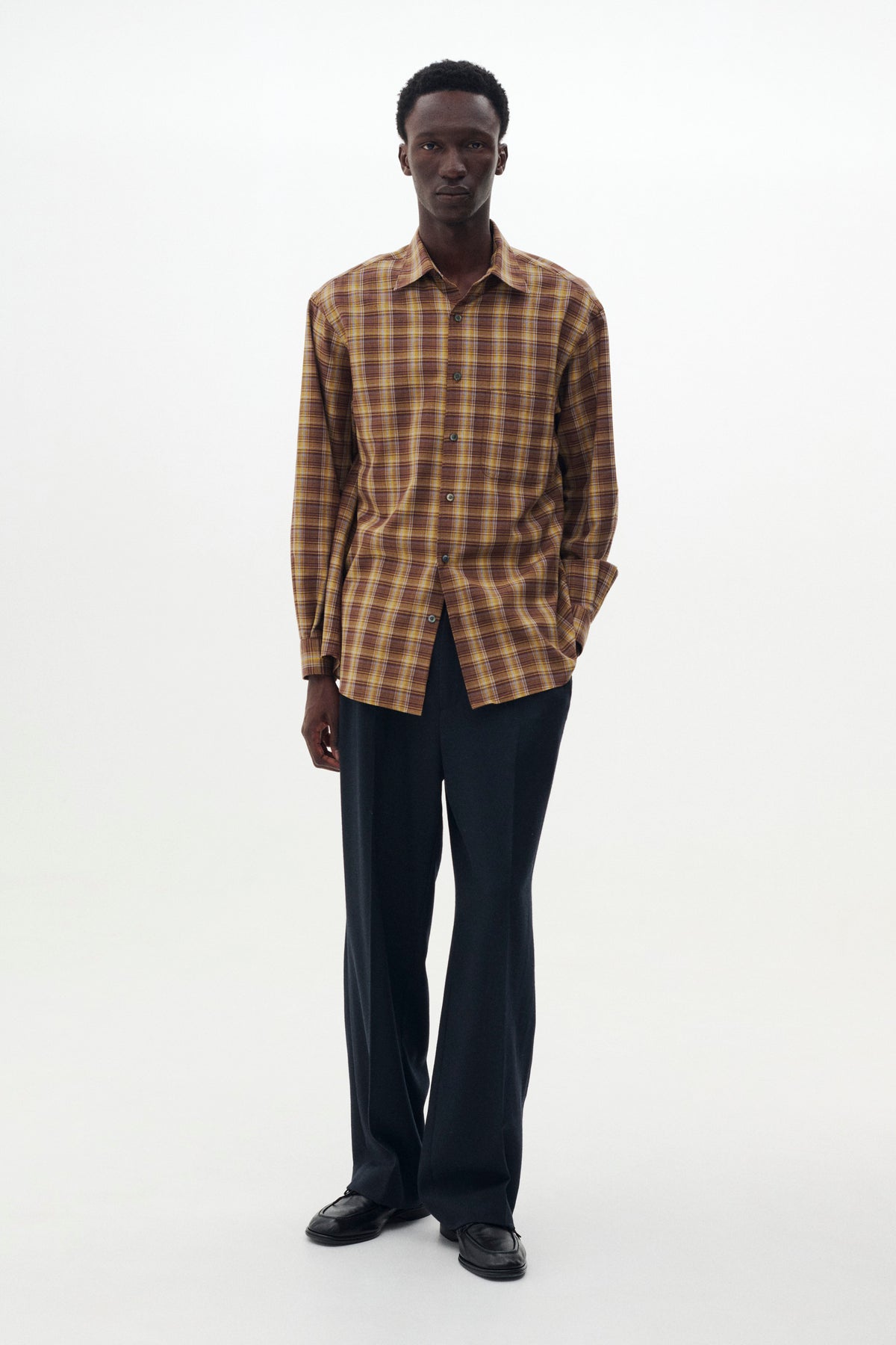 Cotton Rayon Plaid Relax Shirt