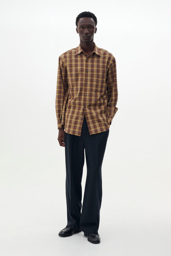 Cotton Rayon Plaid Relax Shirt