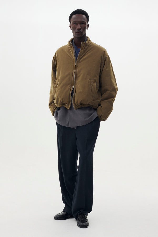 Polyester Nylon Microfiber Twill Sculptural Wired Puffer Wide Blouson
