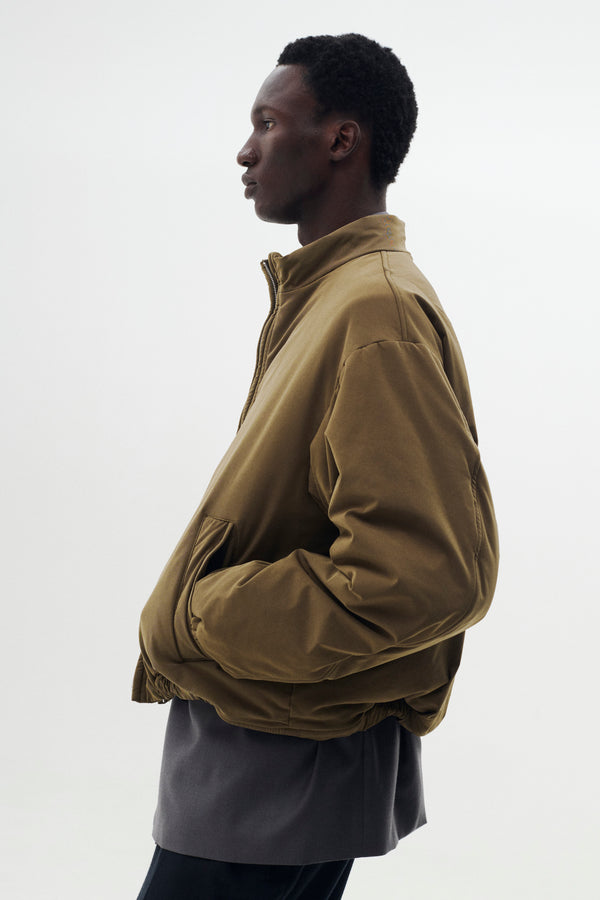 Polyester Nylon Microfiber Twill Sculptural Wired Puffer Wide Blouson