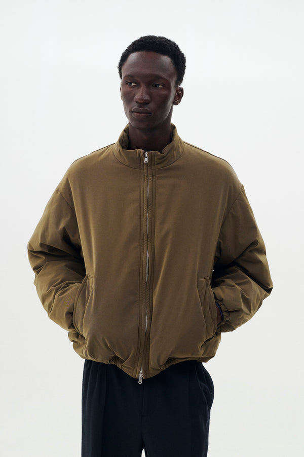 Polyester Nylon Microfiber Twill Sculptural Wired Puffer Wide Blouson