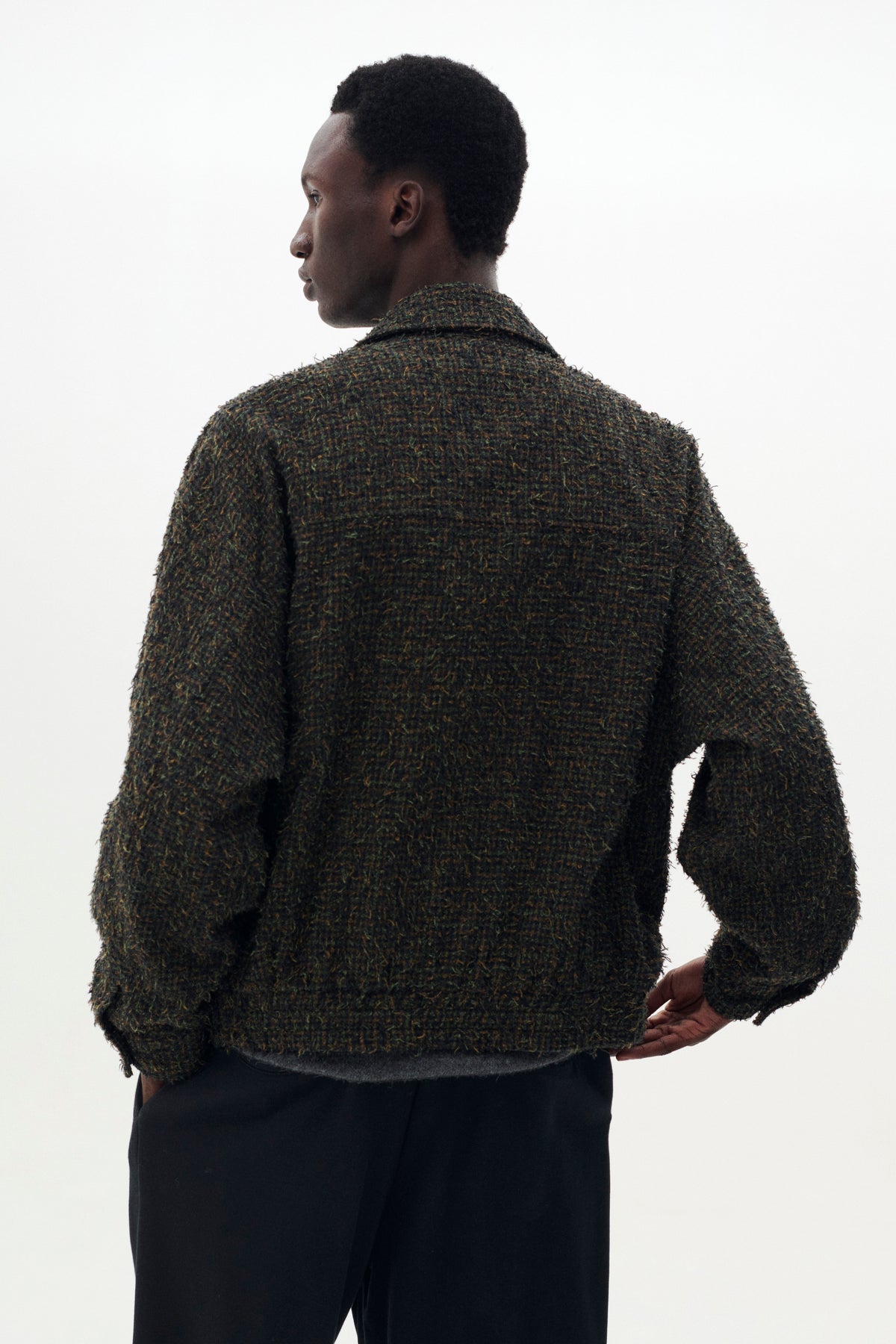 Needlepunched Cotton Plaid Drizzler Jacket