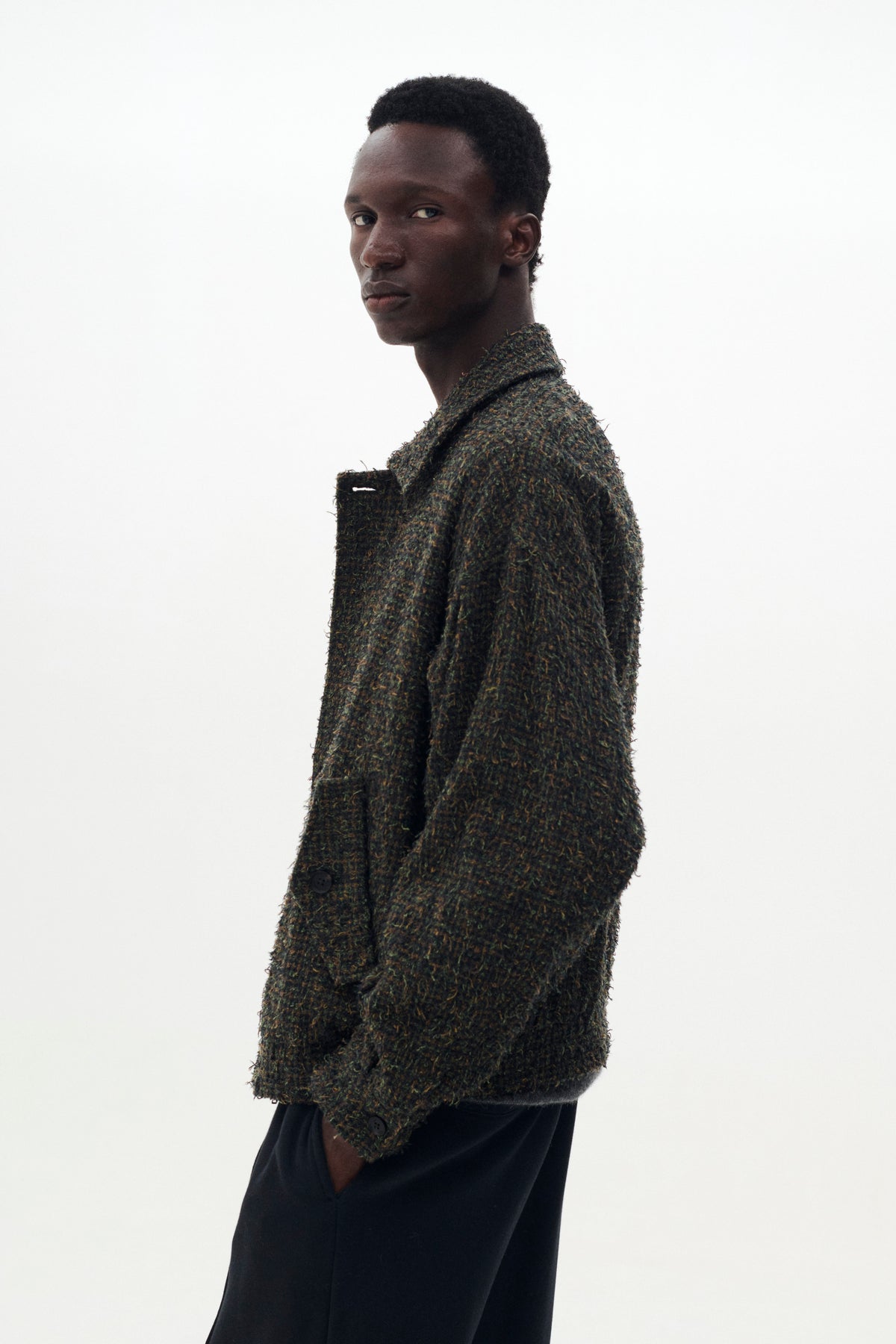 Needlepunched Cotton Plaid Drizzler Jacket